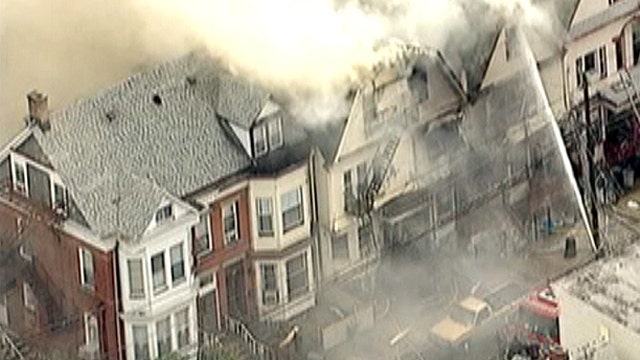 Fire rages through row of homes in New Jersey