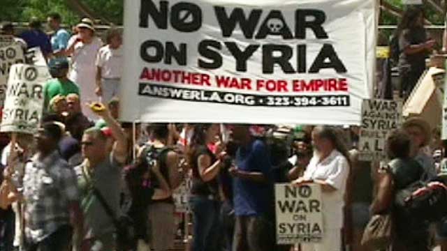 Protests breakout over plans to strike Syria