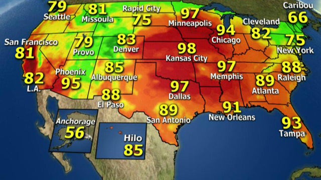 National forecast for Monday, September 9