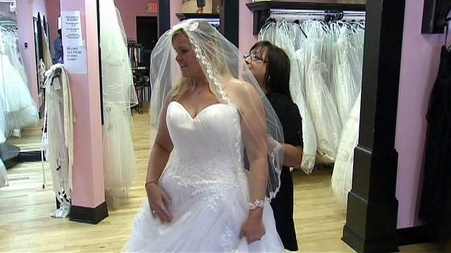 Wedding gift donations set up by bridal shop owner