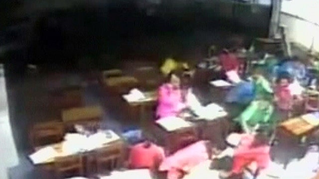 Fierce winds topple classrooms at a school in Thailand