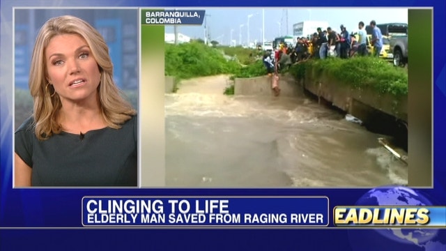 Elderly Man Saved From River In Colombia