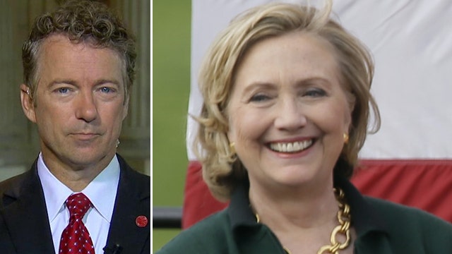 Sen. Rand Paul reacts to Hillary Clinton's Iowa appearance