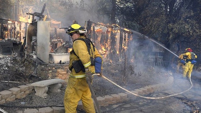 Nearly a dozen wildfires blaze across California