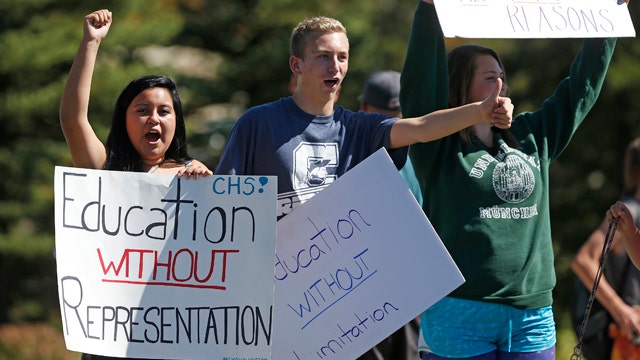 Students stage walkout over controversial history curriculum