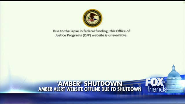 Amber Alert Website Offline Due to Shutdown