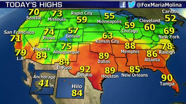 National forecast for Thursday, October 9