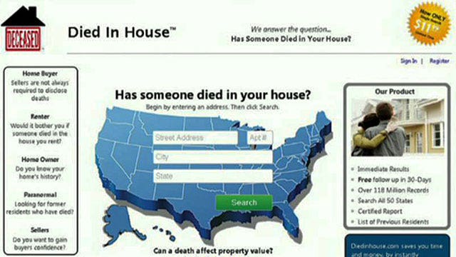 Website tells you if someone died in your house