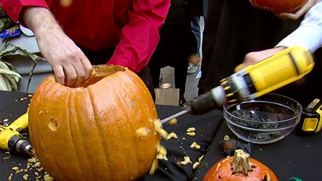 Pumpkin carving with power tools