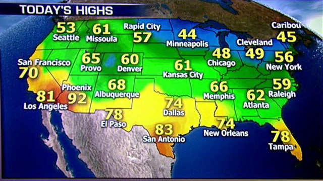 National forecast for Saturday, October 26