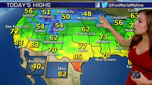 National forecast for Friday, November 1