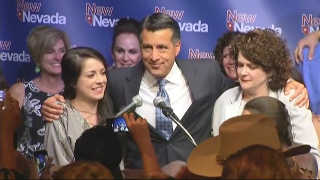 Brian Sandoval gives a victory speech