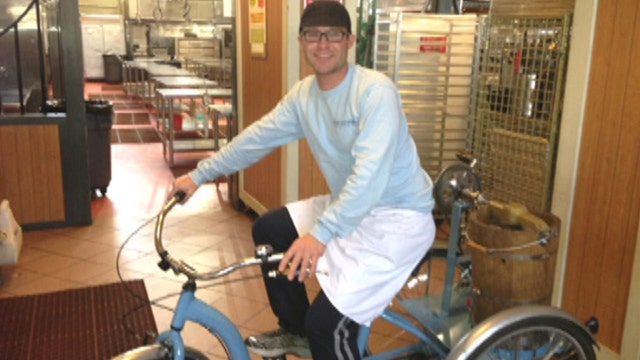 Ice cream shop churns its products with pedal power