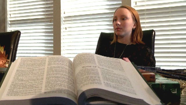 Utah girl memorizing bible