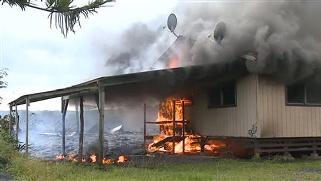 Lava flow burns down home on Hawaii's Big Island