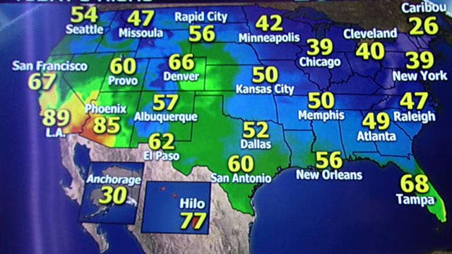 National forecast for Wednesday, November 13