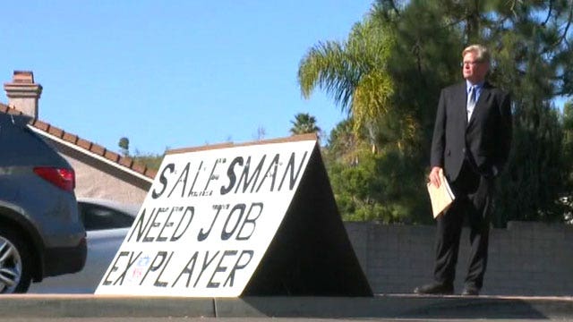 Former NFL player takes to the street to sell himself