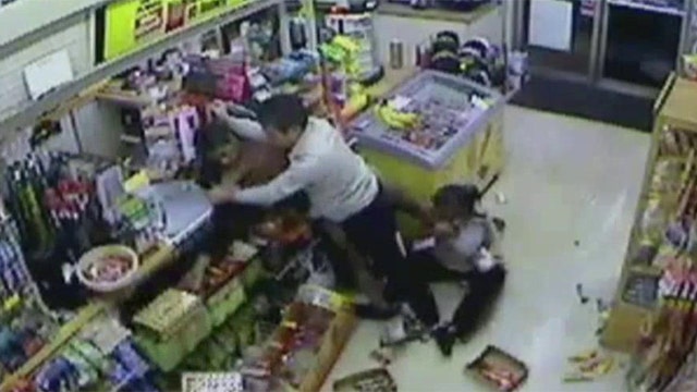 Store owners fend-off would-be theif
