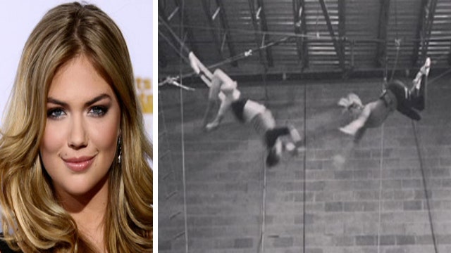 Kate Upton learns trapeze