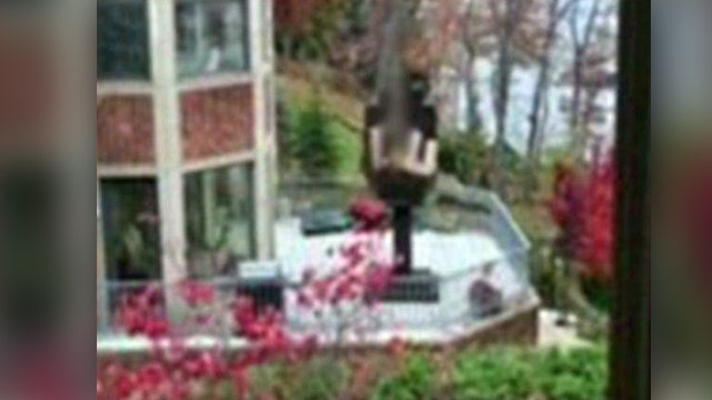 Man buys house next to ex-wife, erects middle finger statue