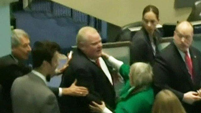 Toronto mayor knocks over elderly councilwoman