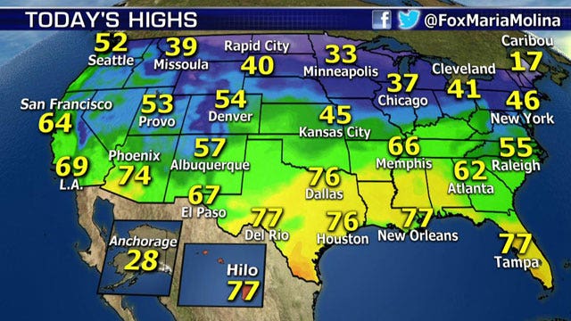 National forecast for Friday, December 5