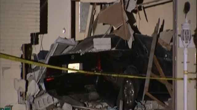 Police chase ends as vehicle crashes into house