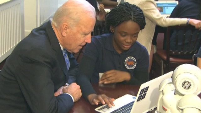 Biden reminds girls they are 'smart as any boy in the world'