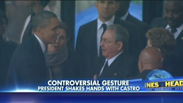 Nelson Mandela Memorial: Obama Shakes Hands With Raul Castro