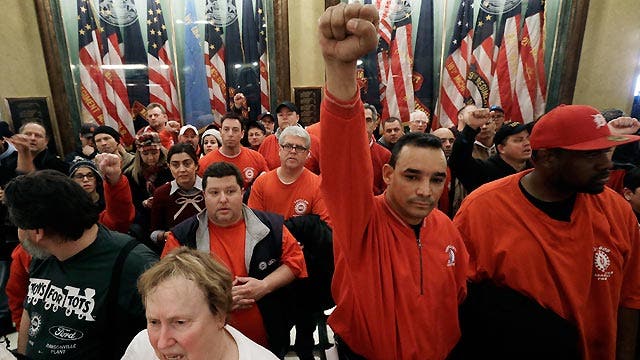 Labor unions take a hit in Michigan