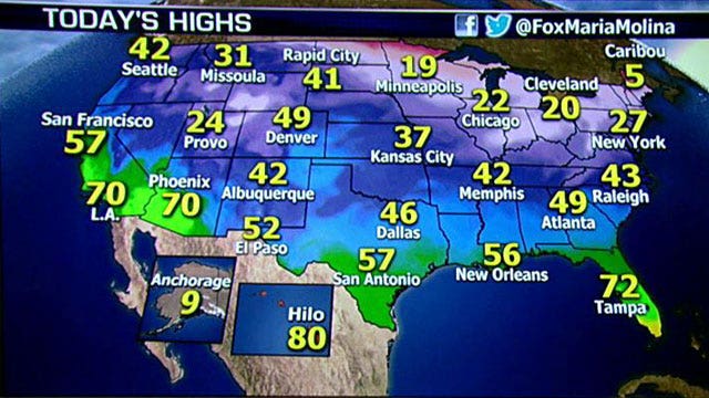 National forecast for Thursday, December 12