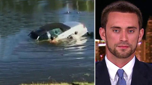 College student saves man from sinking car