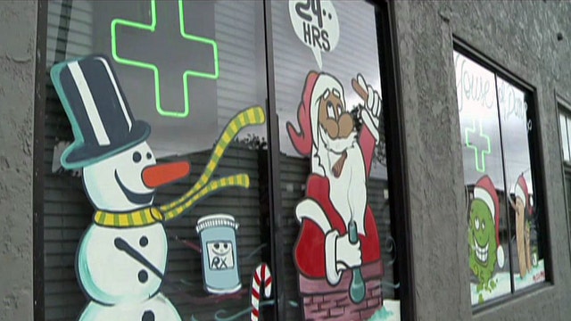 Marijuana dispensary removes pot-smoking holiday decorations
