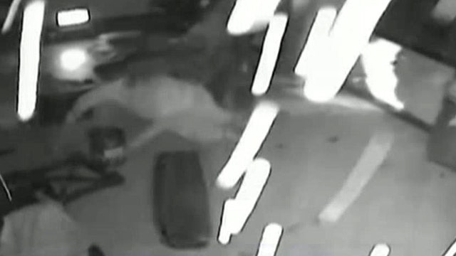 Tire flies through window, knocks man to floor