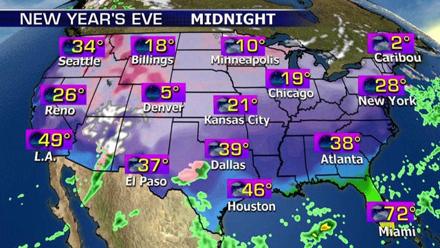 National forecast for Wednesday, December 31