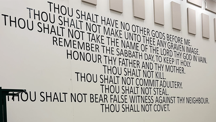 Atheist group isn't ‘safe’ due to massive Ten Commandments display splashed on jail’s wall
