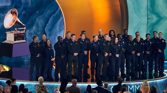 Wide shot of all firefighters on stage - Fox News