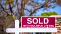 &apos;SOLD With Multiple Offers&apos; real estate sign near purchased house indicates hot seller&apos;s market in a desired neighborhood. - FOX 极速赛车168开奖官网开奖 News