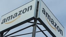 FILE PHOTO: An Amazon logo is pictured at a logistics centre in Mannheim, Germany, September 17, 2019. 