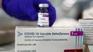 A vial of AstraZeneca&apos;s COVID-19 vaccine.