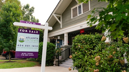 A sign outside a home for sale in Atlanta, Georgia on Wednesday, Sept. 6, 2023. Home prices in the US climbed for a fifth month as buyers competed for deals in the least affordable market in decades.