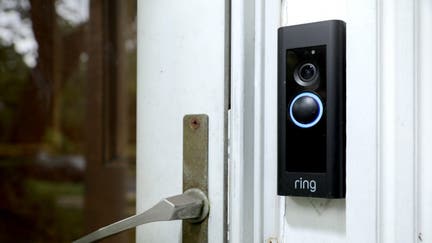 SILVER SPRING, MARYLAND - AUGUST 28: A doorbell device with a built-in camera made by home security company Ring is seen on August 28, 2019 in Silver Spring, Maryland. These devices allow users to see video footage of who is at their front door when the bell is pressed or when motion activates the camera. According to reports, Ring has made video-sharing partnerships with more than 400 police forces across the United States, granting them access to camera footage with the homeowners’ permission in what the company calls the nation’s 'new neighborhood watch.' 