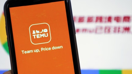 SHENZHEN, CHINA - OCTOBER 28, 2022 - A mobile phone displays the Temu APP interface in Shenzhen, Guangdong Province, China, Oct 28, 2022. Temu, a cross-border e-commerce platform of Pinduoduo, was launched in the United States, Hong Kong, Singapore, Taiwan, Canada and other overseas markets on September 1. As of October 3, 2022, the US, Canada and France were Temu's top three markets by iOS and Google Play downloads, respectively, with the US accounting for 94% of global downloads.