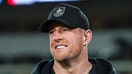 Former NFL player J.J. Watt visits on set of the Amazon Prime TNF pregame show prior to an NFL football game between the Tennessee Titans and the Pittsburgh Steelers at Acrisure Stadium on November 2, 2023 in Pittsburgh, Pennsylvania. 