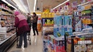 Customers shop at a grocery store on February 13, 2024 in Chicago, Illinois. 