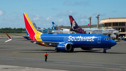 A Southwest Airlines Boeing 737 Max 8 arrives at Daniel K. Inouye International Airport on Jan. 20, 2024, in Honolulu, Hawaii.