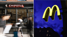 Chipotle and McDonalds split image