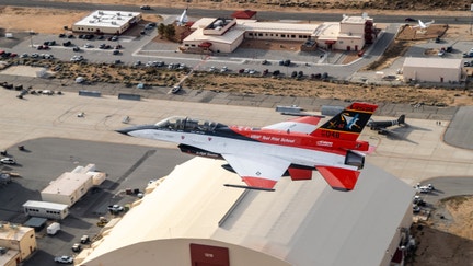 The X-62 Variable In-Flight Simulator Test Aircraft (VISTA) flies in the skies over Edwards Air Force Base, California, March 23, 2023. 