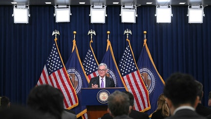 Federal Reserve Chair Jerome Powell holds a press conference at the end of the two-day Federal Open Market Committee (FOMC) meeting at the Federal Reserve in Washington, DC on March 20, 2024. 

