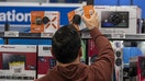 A shopper inside a Best Buy store on Black Friday in Union City, California, on Friday, Nov. 24, 2023. 